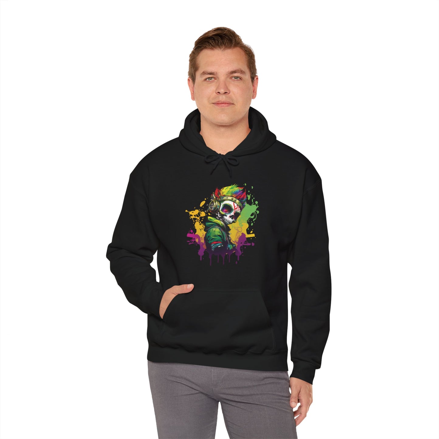 A Colorful Animated Skelly for Adults 1 Unisex Heavy Blend™ Hooded Sweatshirt