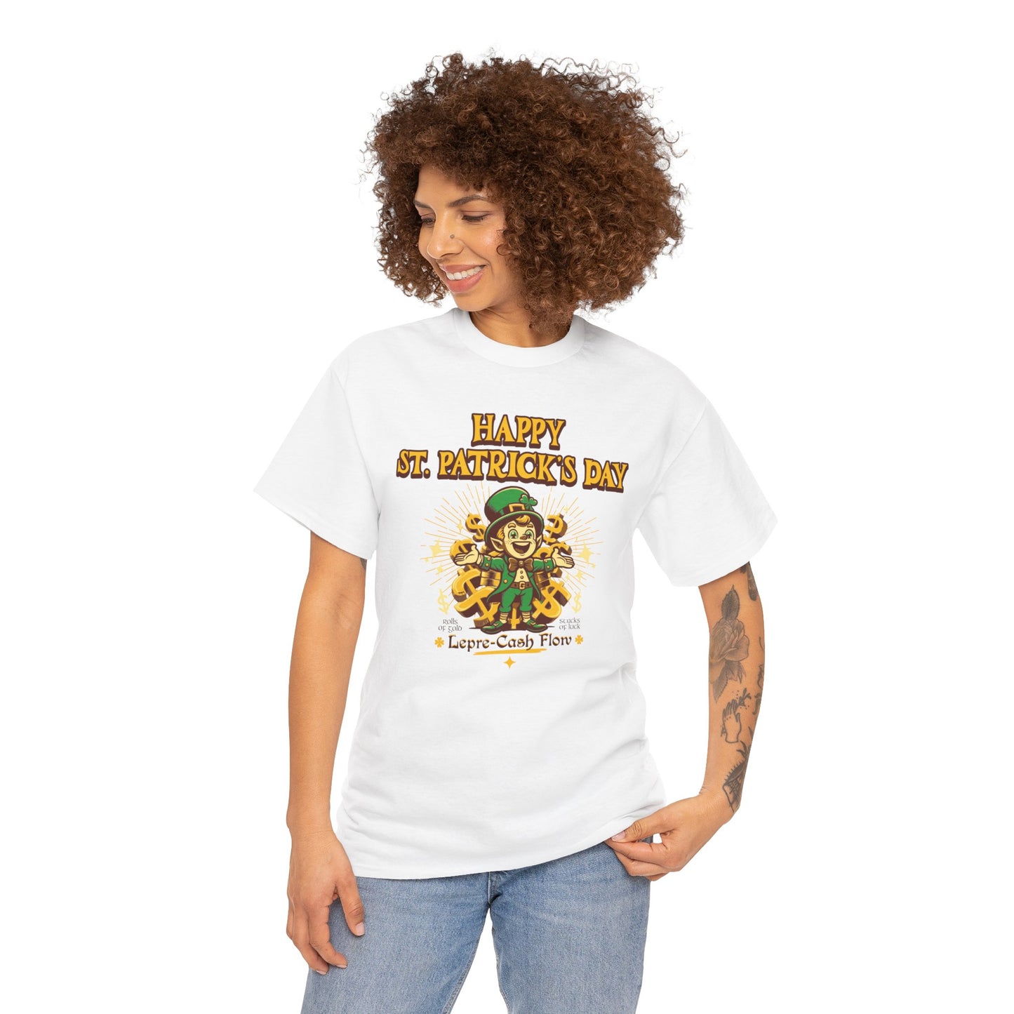 Happy St. Patrick's Day (Gildan · 5000) Unisex Heavy Cotton Tee